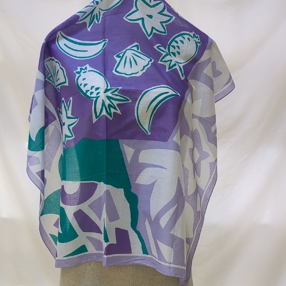 Christian Dior Cotton Tropical Print Scarf - Picture 1 of 9